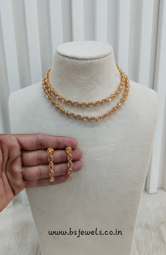 Gold Polki  Necklace Jewellery Kataria Set