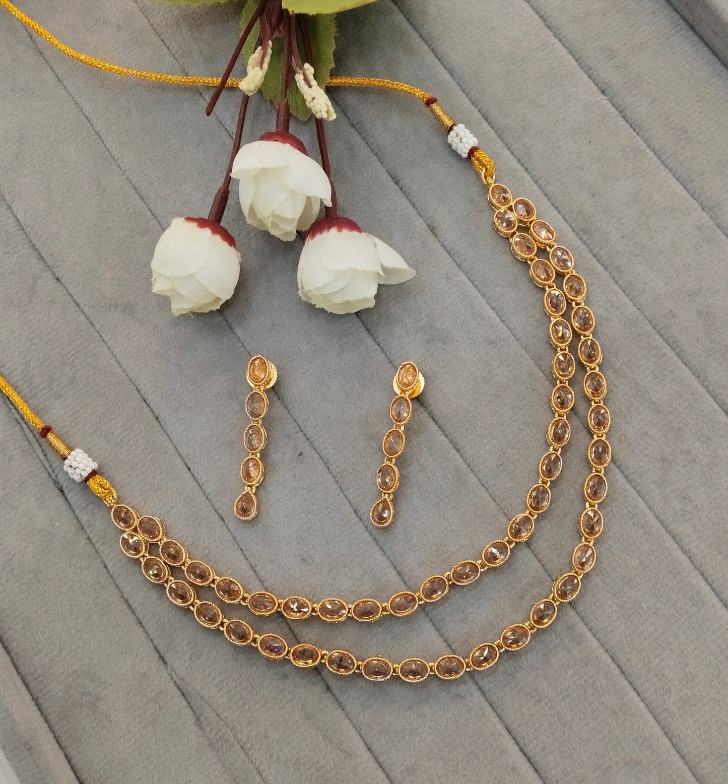 Gold Polki  Necklace Jewellery Kataria Set