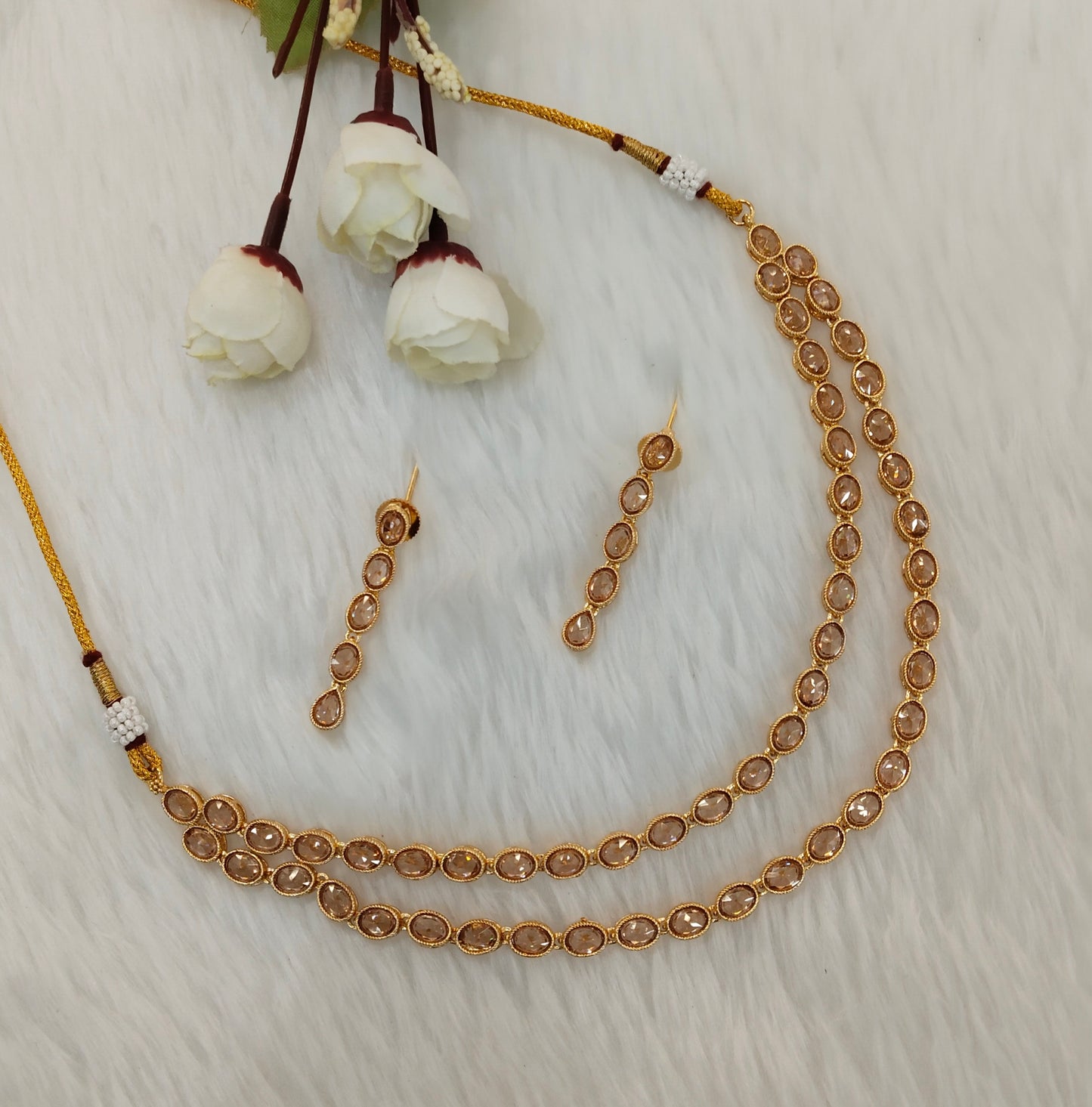 Gold Polki  Necklace Jewellery Kataria Set