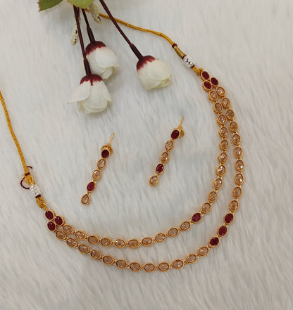 Ruby Gold Polki  Necklace Jewellery Kataria Set