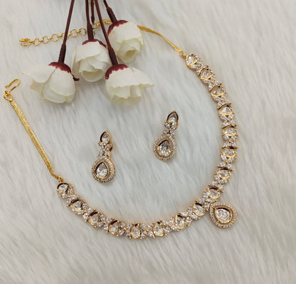 Gold Polki Necklace Jewellery Gurleen Set