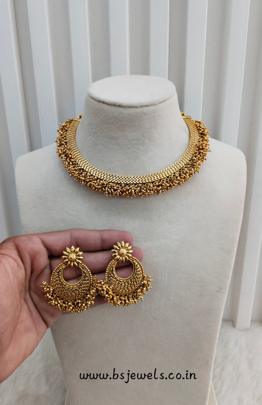 Gold Polki Necklace Jewellery Gurleen Set