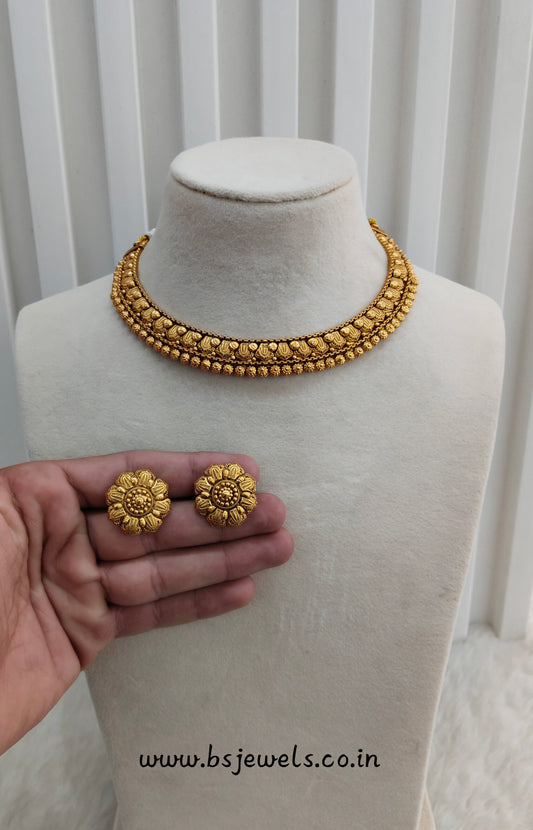 Gold Polki Necklace Jewellery Gurleen Set