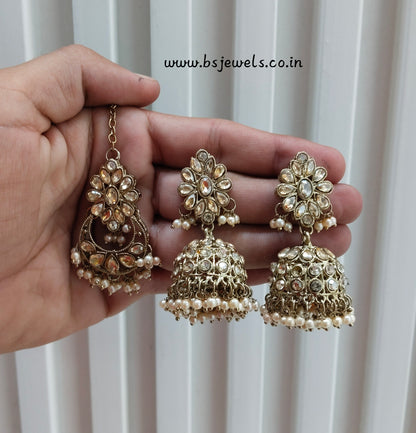 Antique Gold Bollywood Rcb Earrings
