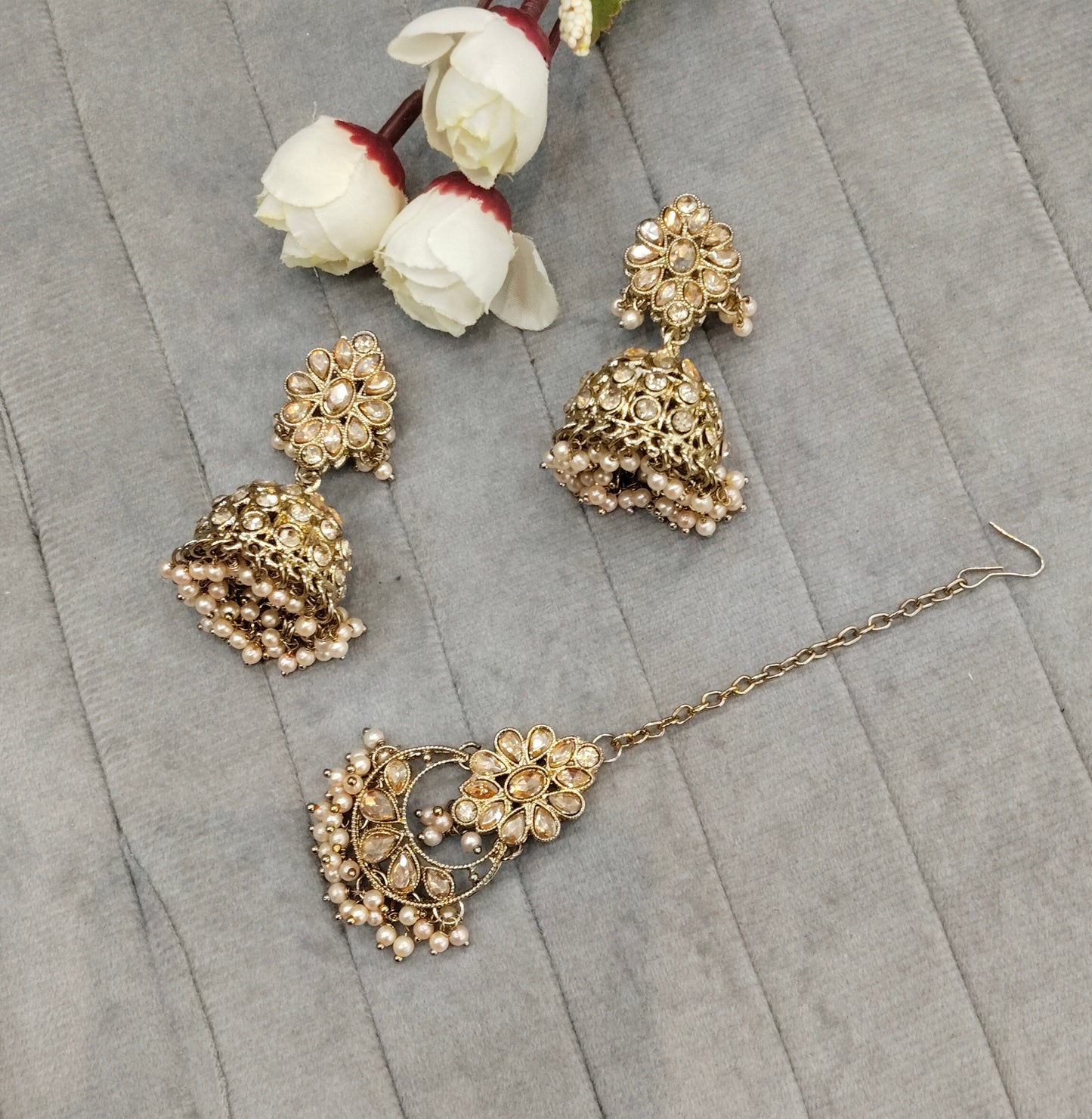 Antique Gold Bollywood Rcb Earrings