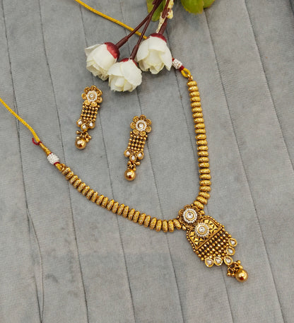 Gold Polki Necklace Jewellery Pawan Set