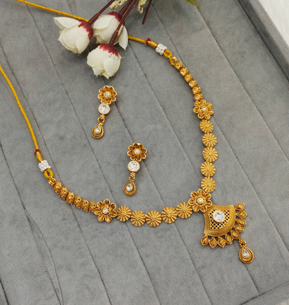 Gold Polki Necklace Jewellery Pawan Set