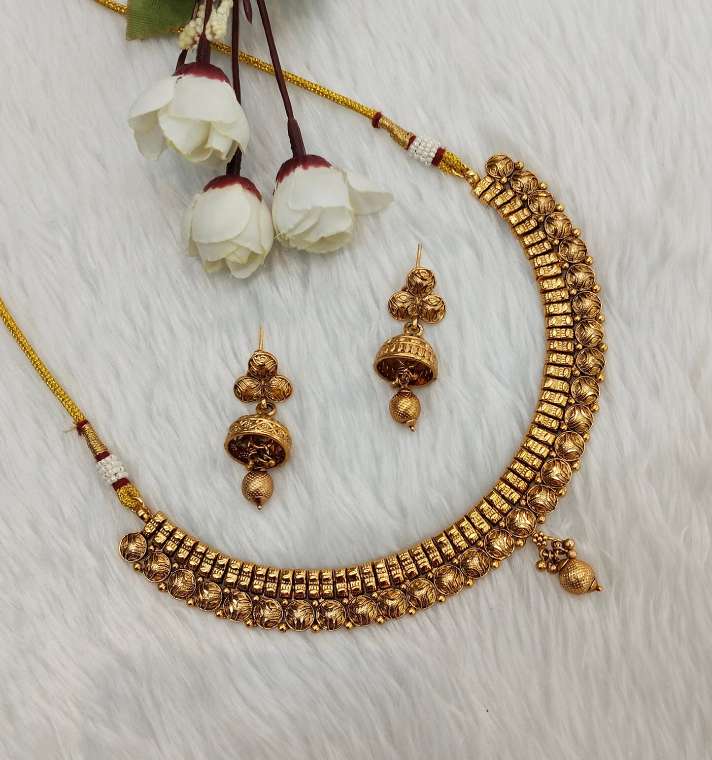 Gold Polki Necklace Jewellery Pawan Set