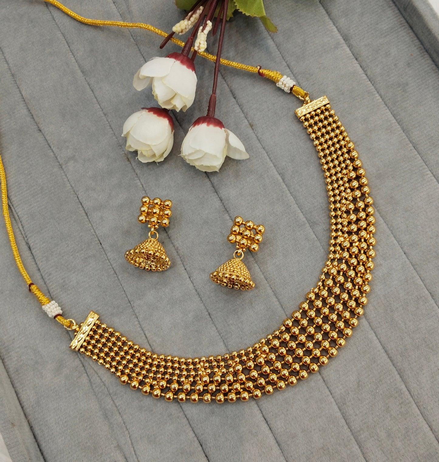 Gold Polki Necklace Jewellery Pawan Set