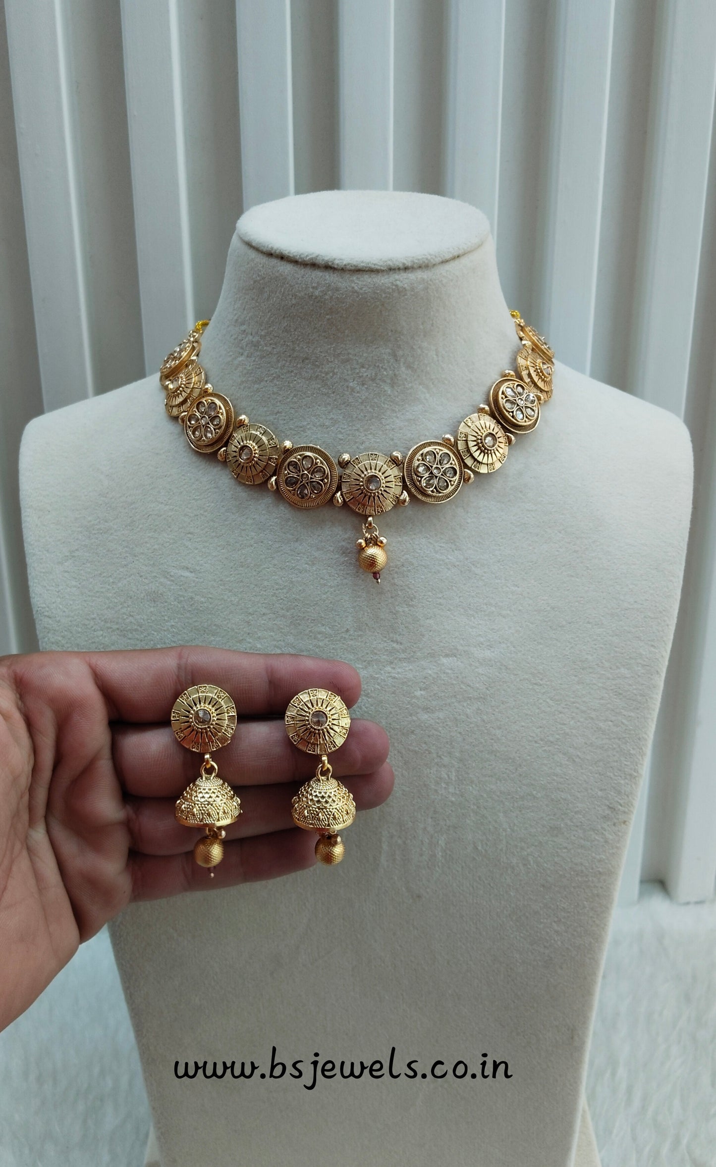 Gold Polki Necklace Jewellery Pawan Set