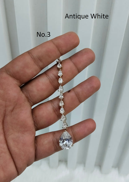 Antique Gold Cz Tikka Jewellery Headpiece Set