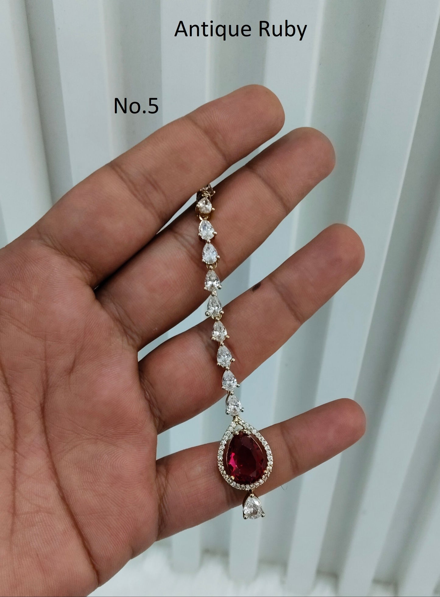 Antique Gold Cz Tikka Jewellery Headpiece Set