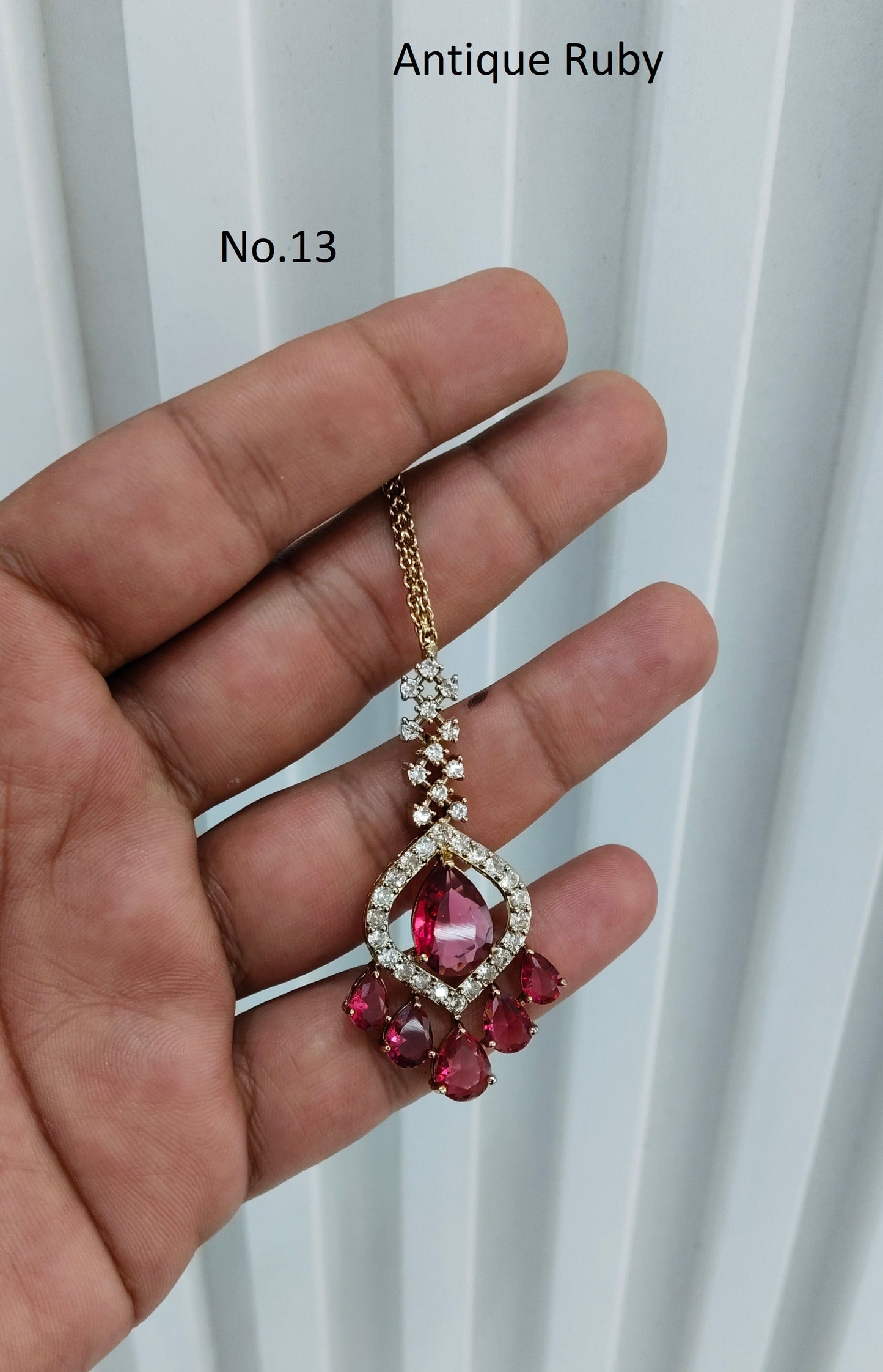 Antique Gold Cz Tikka Jewellery Headpiece Set
