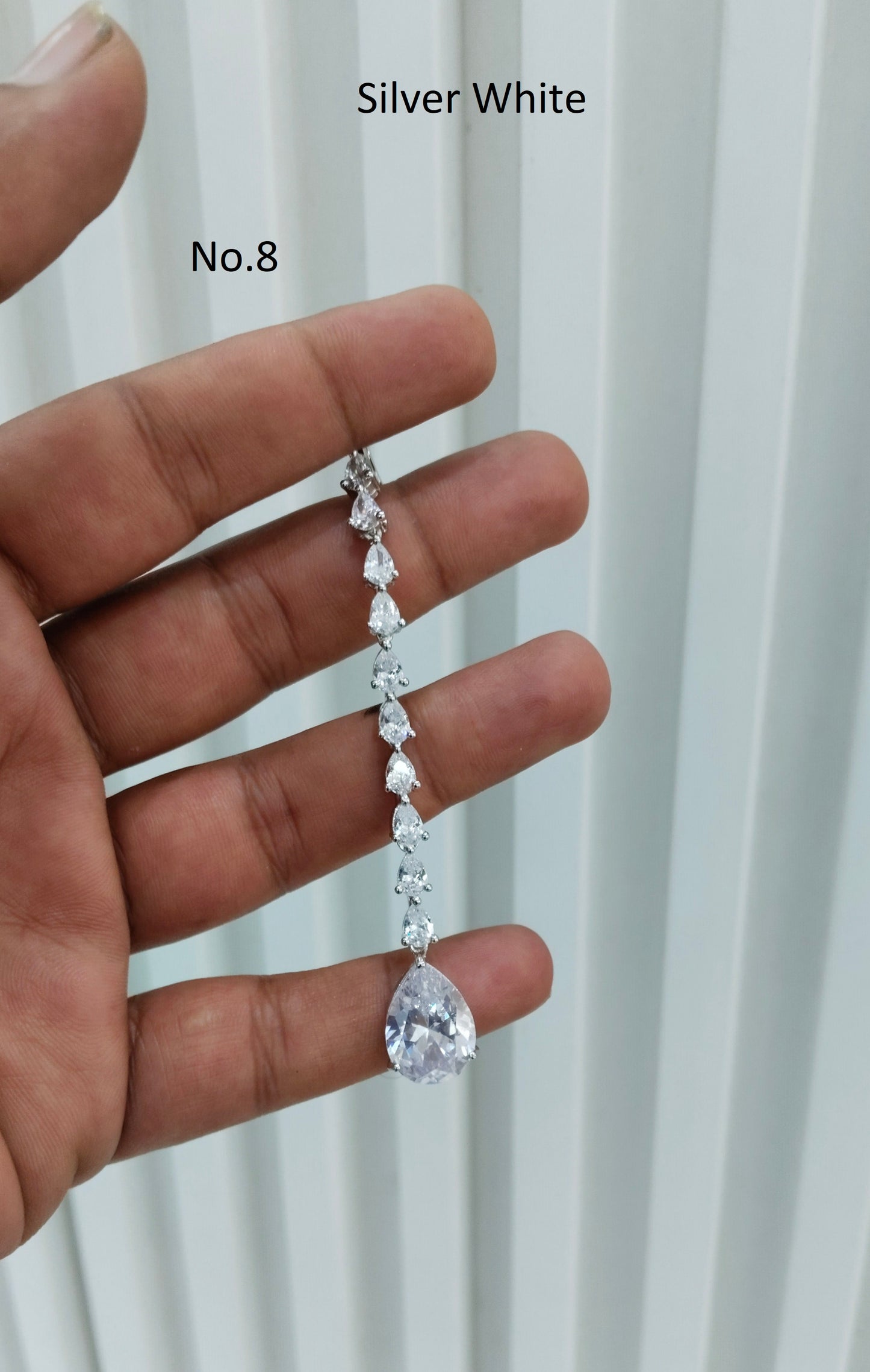 Silver Cz Tikka Jewellery Headpiece Set