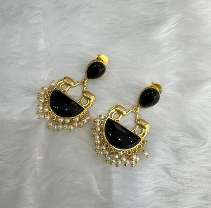 Black Mother Of Pearl Bollywood Aarna Earrings