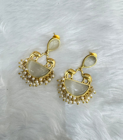 White Mother Of Pearl Bollywood Aarna Earrings