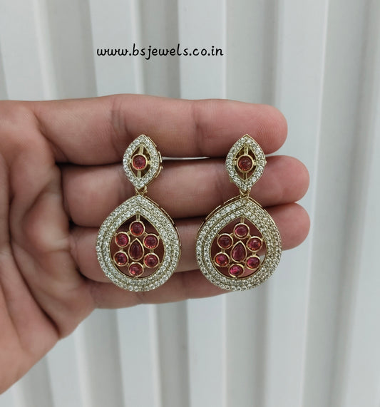 Ruby Moissanite Kundan Bollywood Jombi Earrings