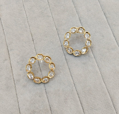 Antique Gold Stud Bollywood Shota Earrings