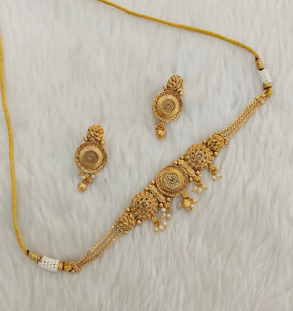 Gold Polki Choker Jewellery Bini Set