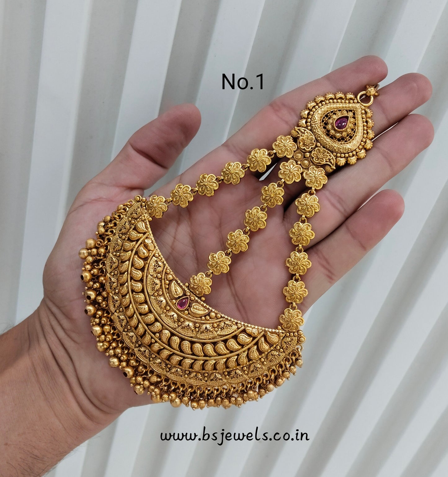 Gold Jhumar Headpassa Bridal Passa/Pakistani side Headpiece