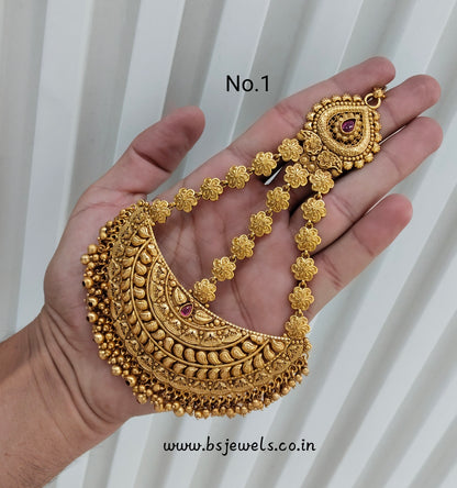 Gold Jhumar Headpassa Bridal Passa/Pakistani side Headpiece
