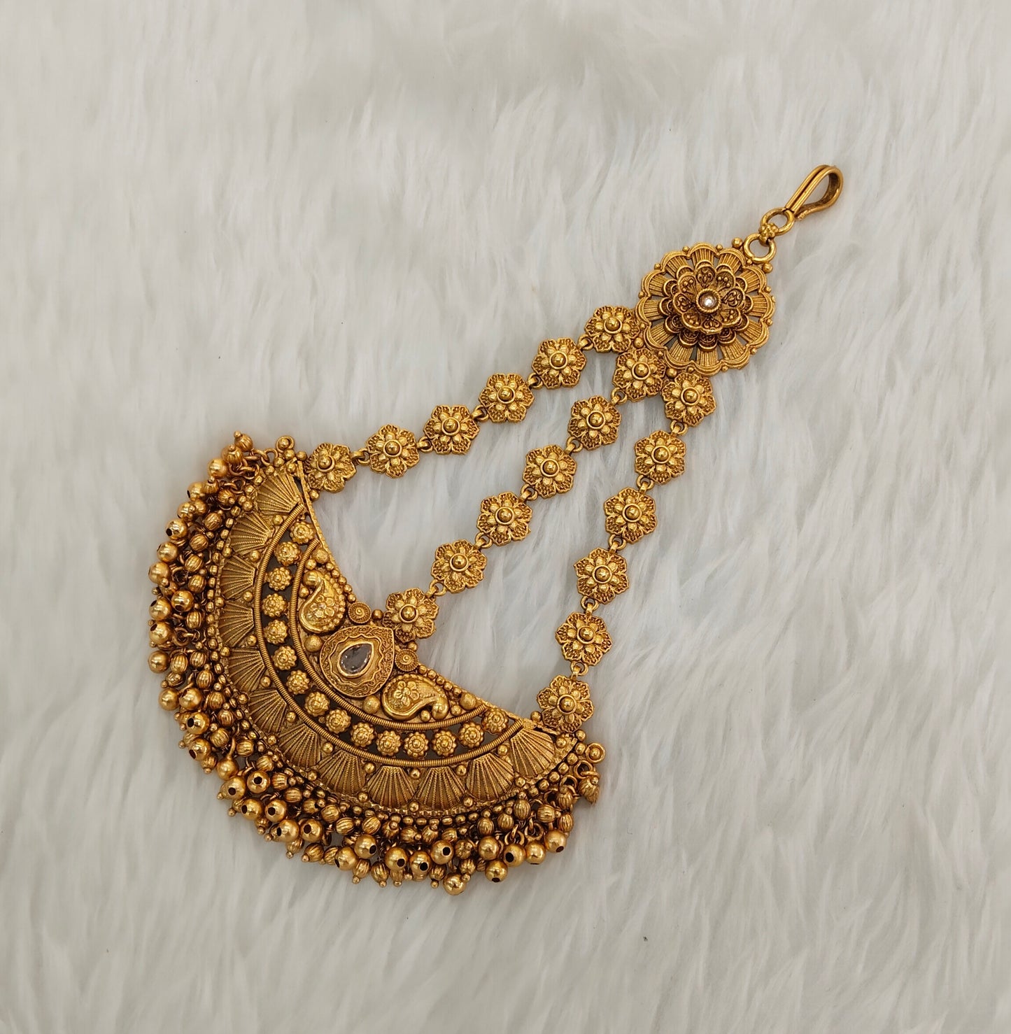 Gold Jhumar Headpassa Bridal Passa/Pakistani side Headpiece
