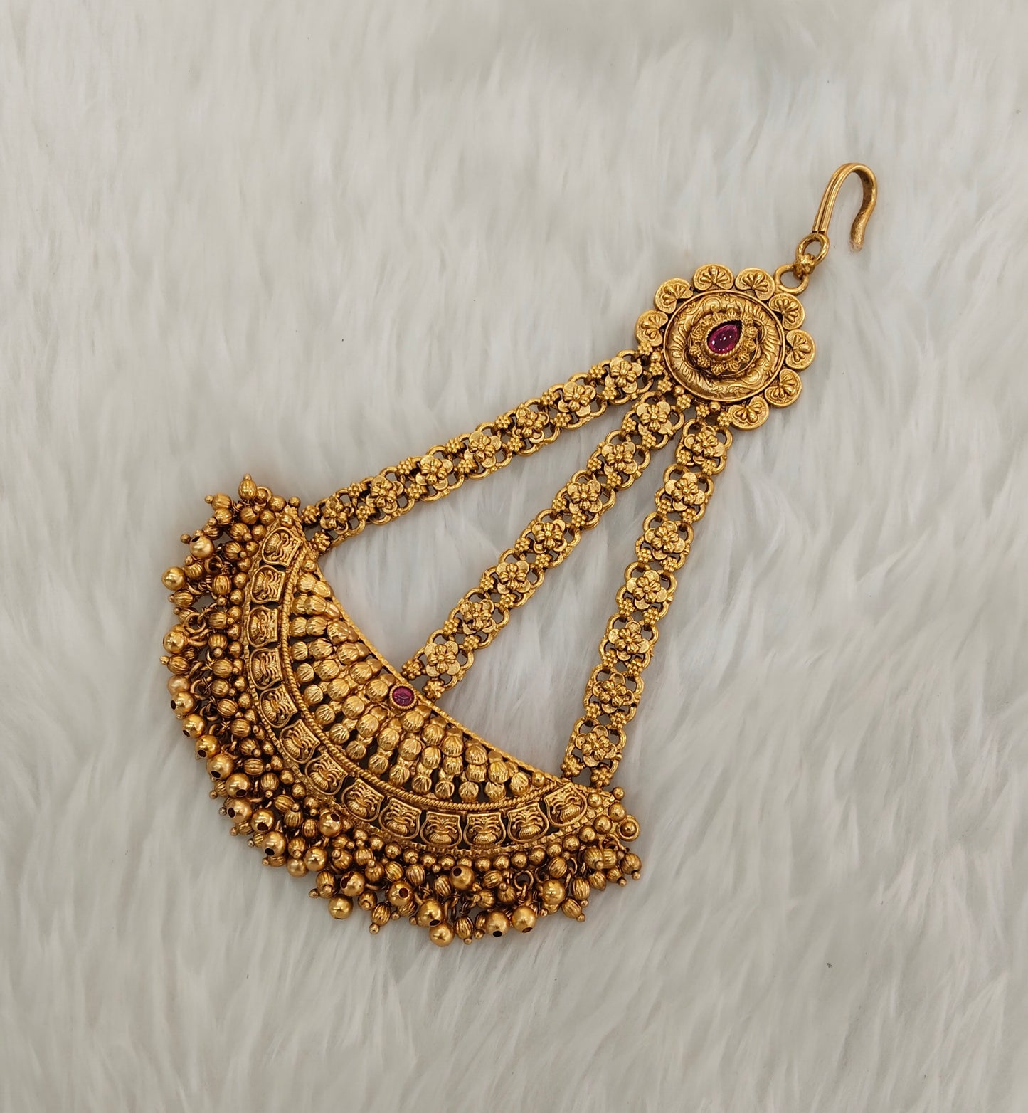 Gold Jhumar Headpassa Bridal Passa/Pakistani side Headpiece
