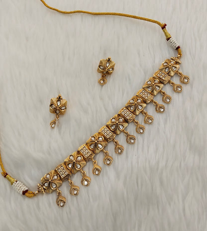 Gold Polki Choker Jewellery Romeo Set