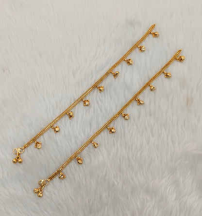 Gold Anklets Jhanjar Payal Jewellery  Set
