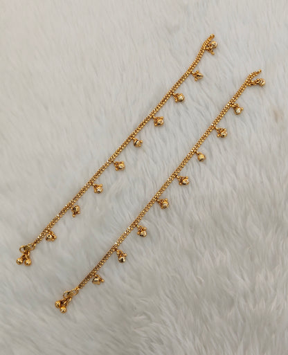 Gold Anklets Jhanjar Payal Jewellery  Set
