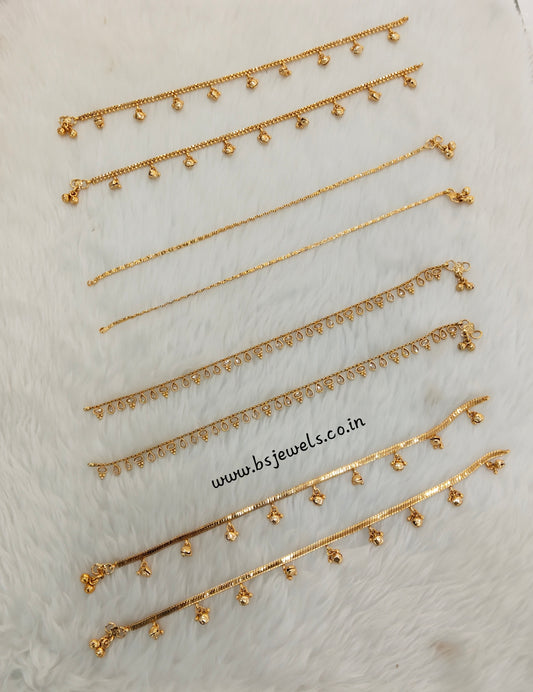 Gold Anklets Jhanjar Payal Jewellery  Set