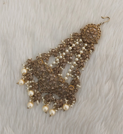 Antique Gold Jhumar Headpassa Pakistani side Headpiece