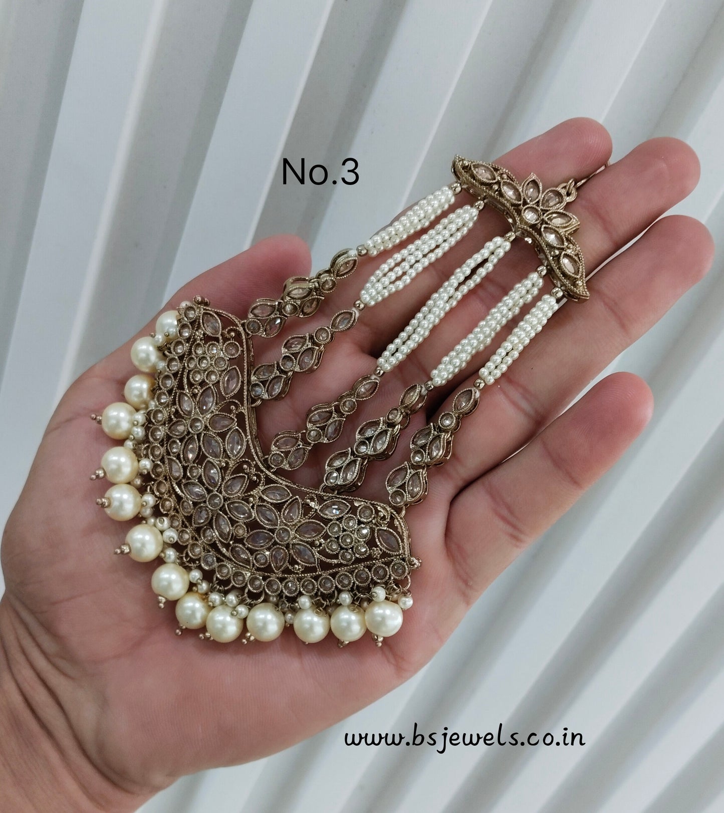 Antique Gold Jhumar Headpassa Pakistani side Headpiece