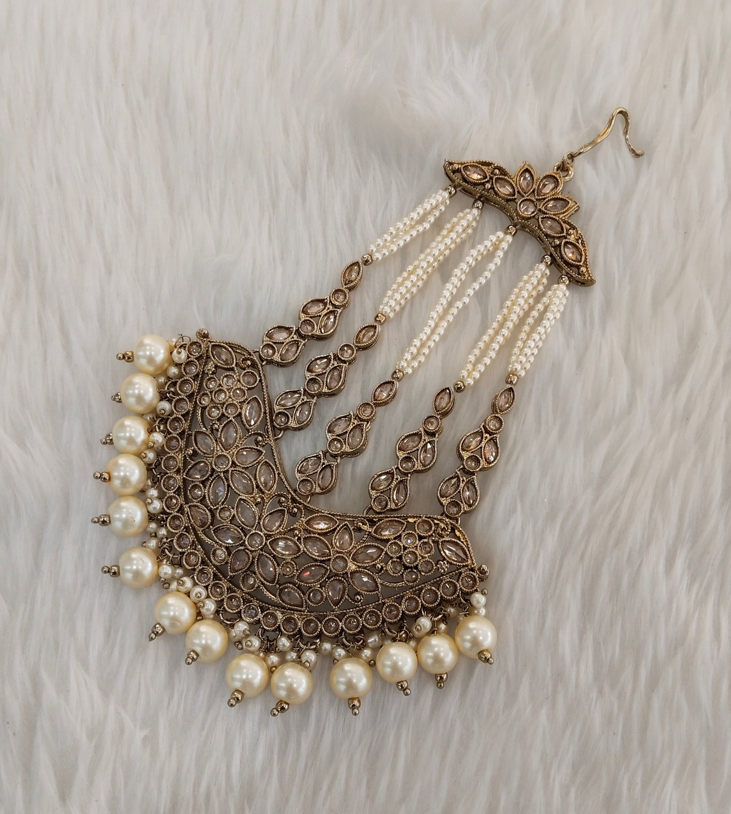 Antique Gold Jhumar Headpassa Pakistani side Headpiece