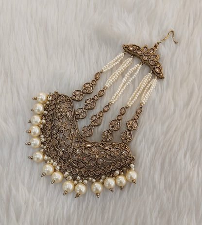 Antique Gold Jhumar Headpassa Pakistani side Headpiece