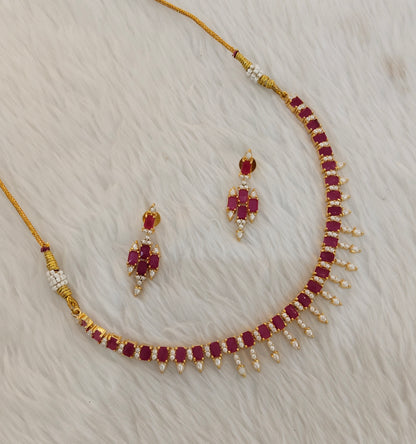 Ruby Pearl Necklace Jewellery Spike Set