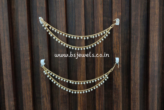 White Gold polki sahare earchains