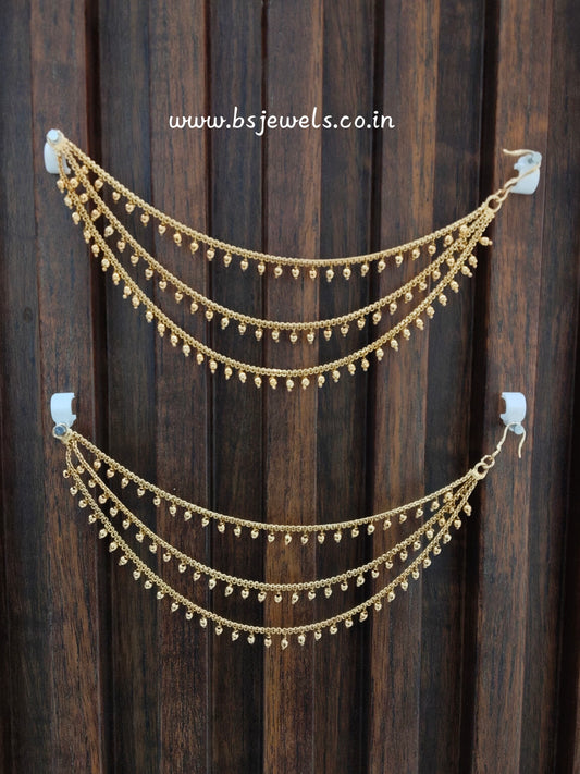 Gold Polki Sahare Earchains