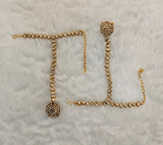 Hand Bracelets Gold Bridal Pair Finger Ring Panja Jewellery