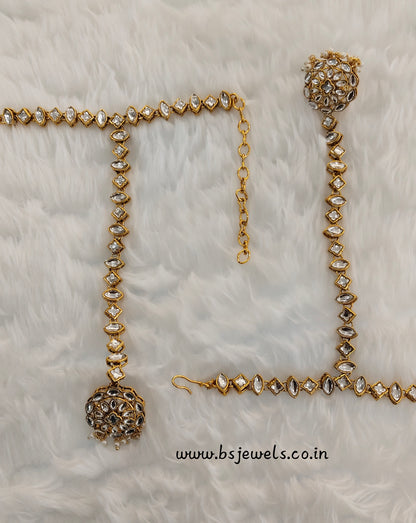 Hand Bracelets Gold Bridal Pair Finger Ring Panja Jewellery