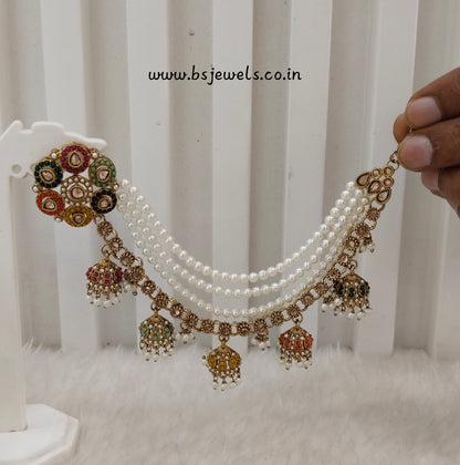 Multi Color Antique Gold Bahuballi Style Bollywood Earrings