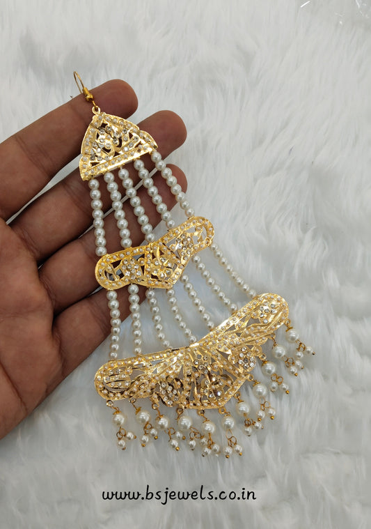 White Jadau Pakistani Jhumar Jewellery Fine Set