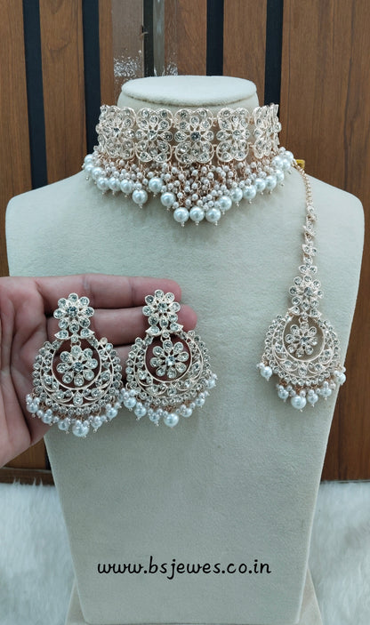 Rose Gold Choker Jewellery Sejal Set