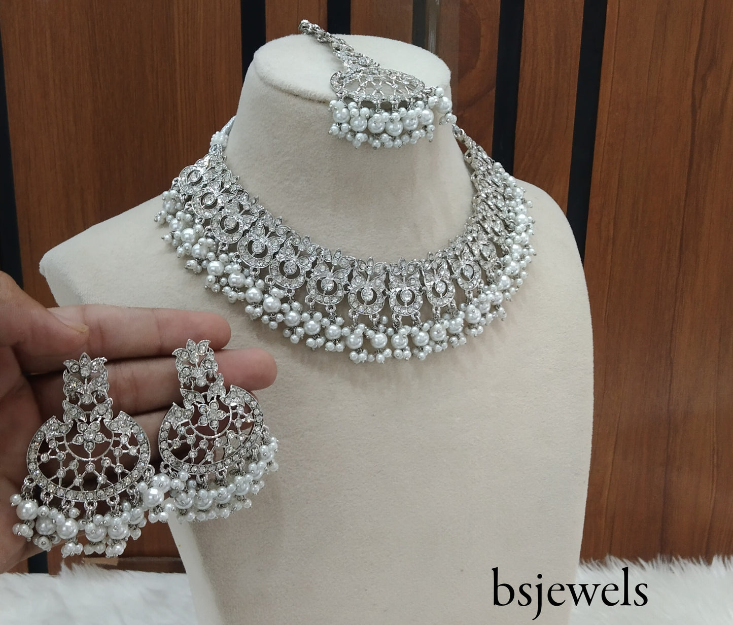 Silver Necklace Jewellery Isha Bollywood Set