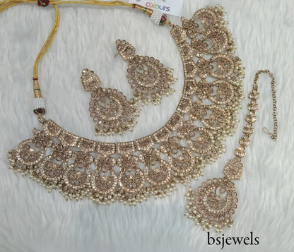 Antique Gold Necklace Jewellery Binder Bollywood Set