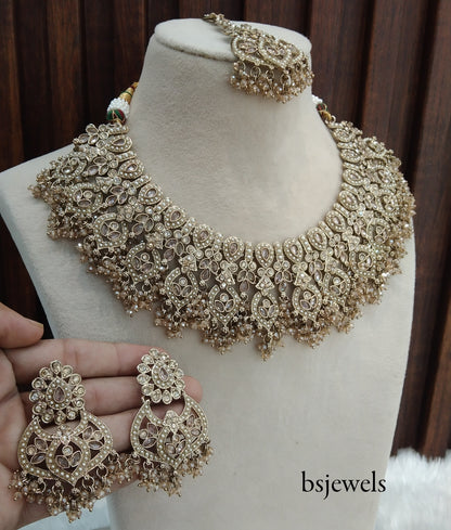 Antique Gold Necklace Jewellery Binder Bollywood Set