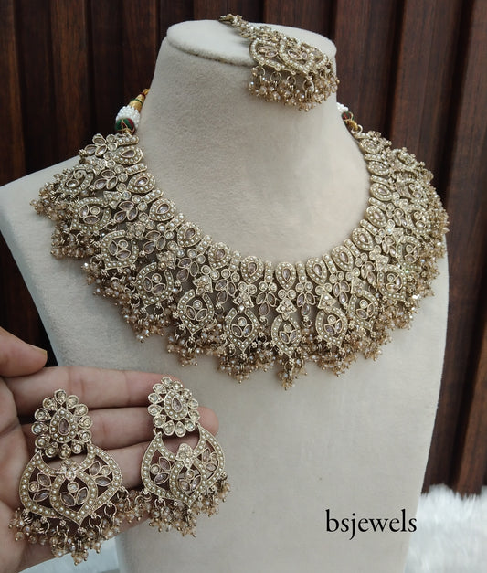 Antique Gold Necklace Jewellery Binder Bollywood Set