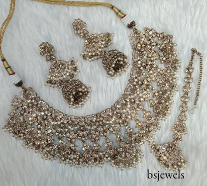 Antique Gold Necklace Jewellery Binder Bollywood Set