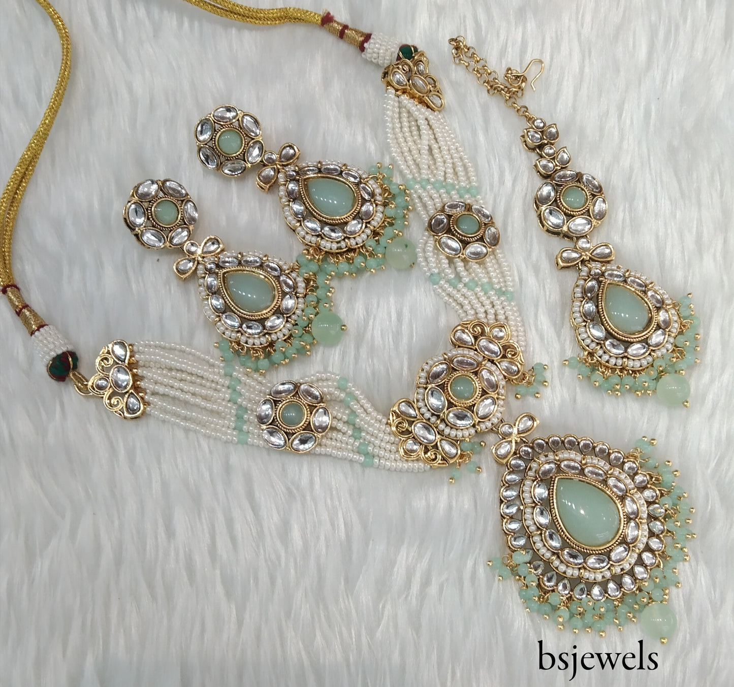 Mint Kundan Choker Jewellery balwinder Set