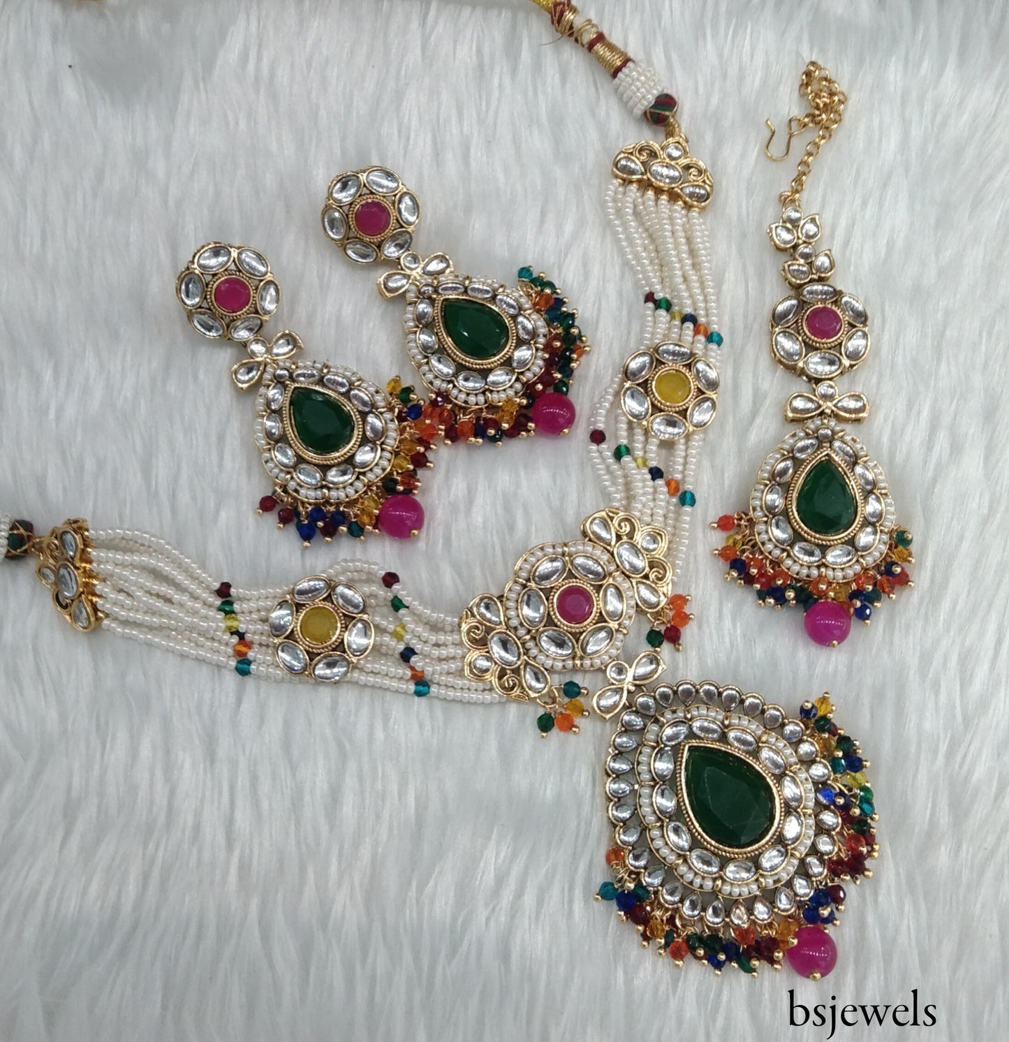 Multi Colour Kundan Choker Jewellery balwinder Set